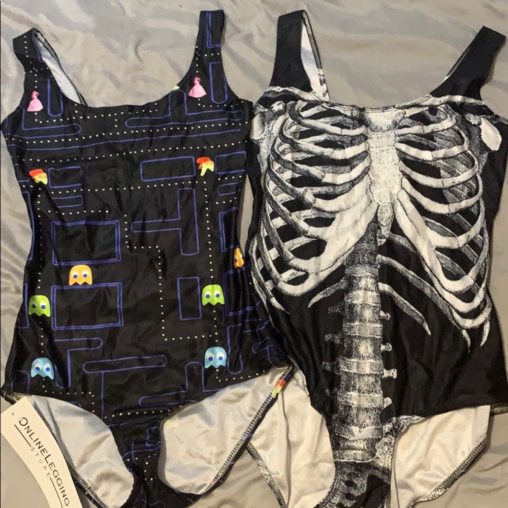 Pac-Man and Skeleton Swimsuits one piece